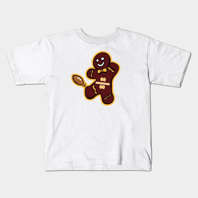 Washington Commanders Gingerbread Man Kids T-Shirt by Rad Love